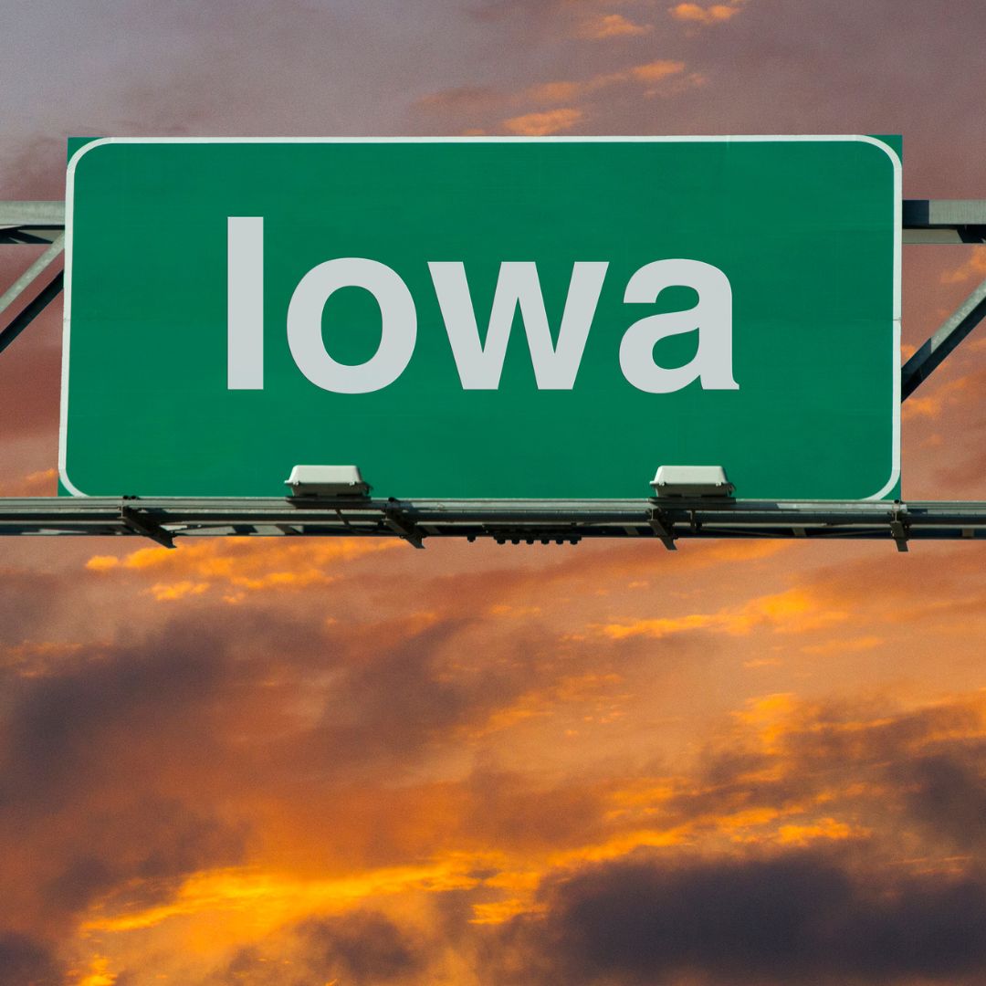 Iowa street sign